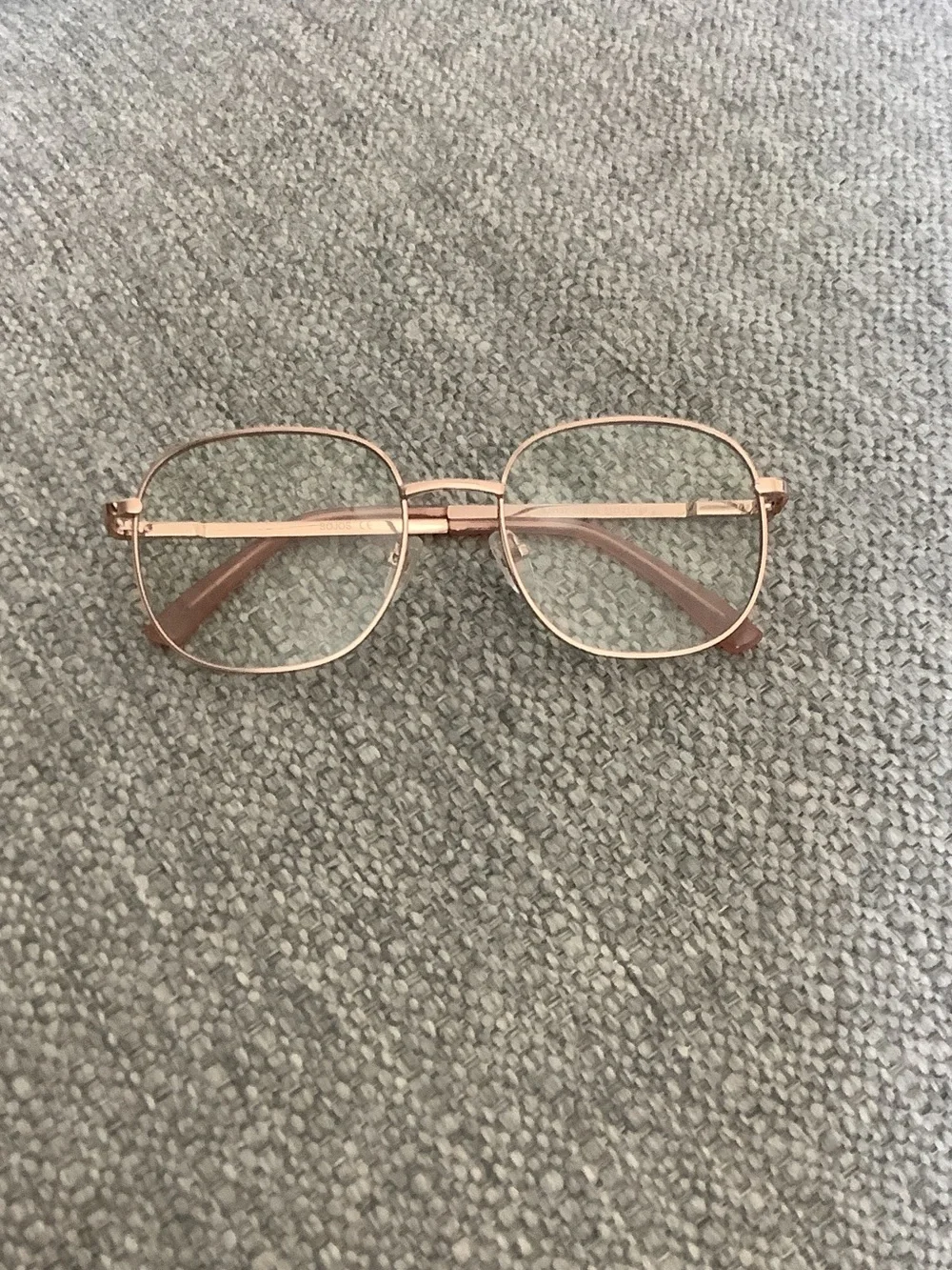 SOJOS Rose Gold Classic Square Blue Light Blocking Glasses